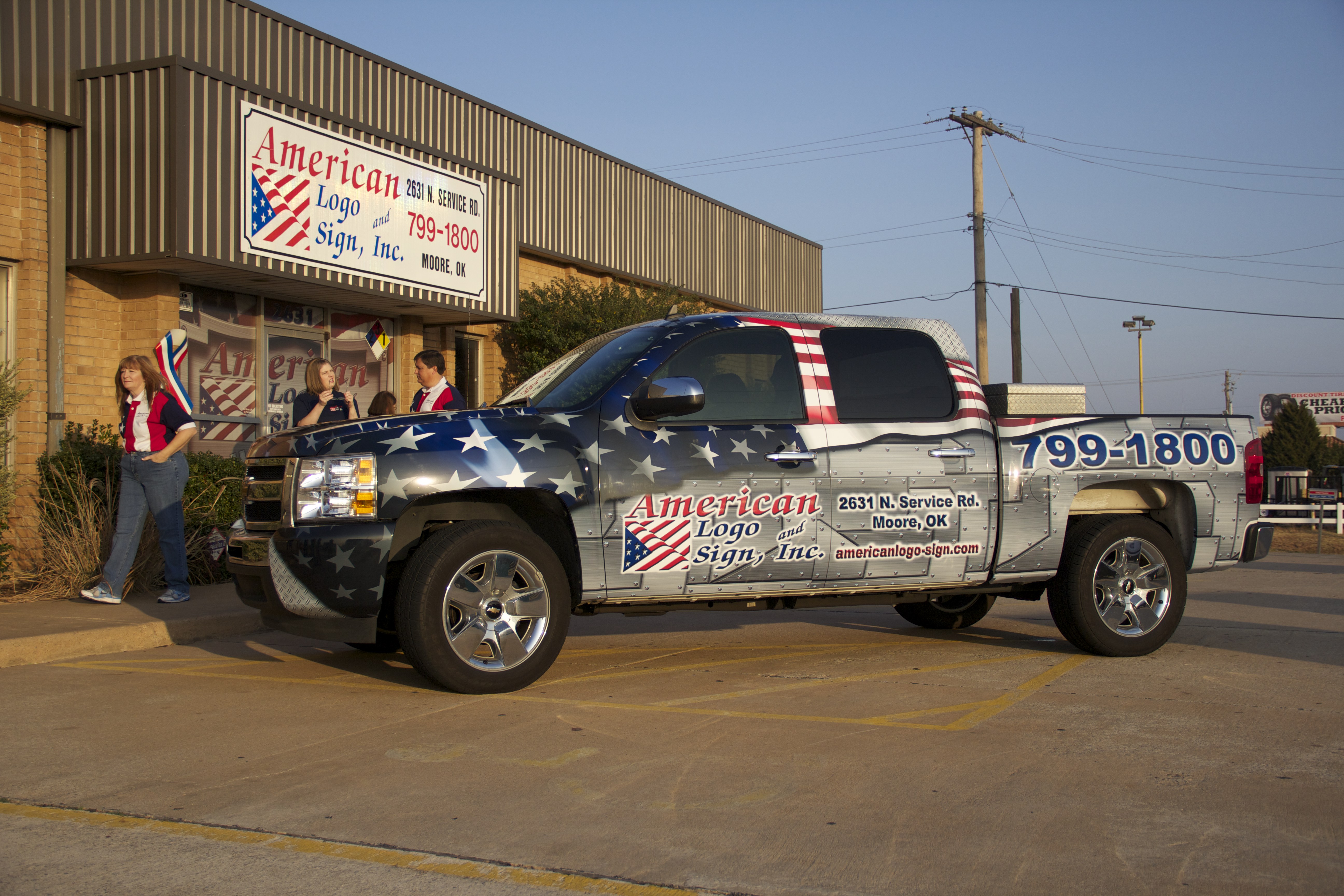 Contact American Logo Sign